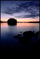 Sunset on islet on Kabetogama Lake near Ash river. Voyageurs National Park, Minnesota, USA. (color)