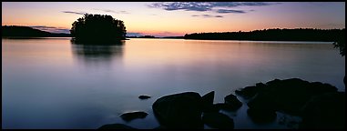Calm evening over Kabetogama Lake. Voyageurs National Park (Panoramic color)