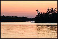Water ripples and Bittersweet Island at sunset, Kabetogama Lake. Voyageurs National Park ( color)