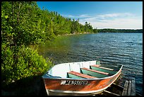 Boat on shore of Mukooda Lake. Voyageurs National Park ( color)