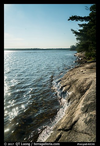 Picture/Photo: Rock slab on shore of Mukooda Lake. Voyageurs National Park