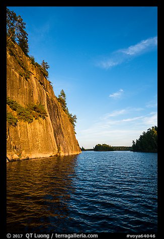 125 feet cliffs of Grassy Bay, Sand Point Lake. Voyageurs National Park (color)