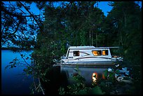 Houseboat at night, Houseboat Island, Sand Point Lake. Voyageurs National Park ( color)