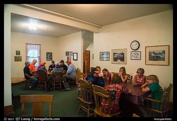 Dining room, Kettle Falls Hotel. Voyageurs National Park, Minnesota, USA.