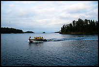 Group boating to shore, Anderson Bay. Voyageurs National Park ( color)