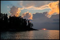 Sun setting below cloud, Rainy Lake. Voyageurs National Park ( color)