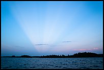 Anticrepuscular rays over Rainy Lake. Voyageurs National Park ( color)