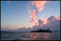 Islet and clouds at sunset, Rainy Lake. Voyageurs National Park ( color)