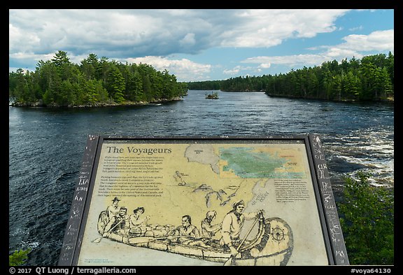 Voyageurs interpretive sign. Voyageurs National Park, Minnesota, USA.
