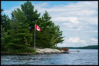 Islet with Canadian flag, Namakan Lake. Voyageurs National Park ( color)