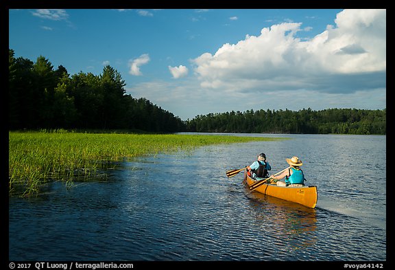 Canoing in Sand Point Lake. Voyageurs National Park, Minnesota, USA.