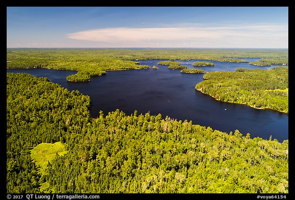 Aerial view of Old Dutch Bay, Namakan Lake. Voyageurs National Park, Minnesota, USA.