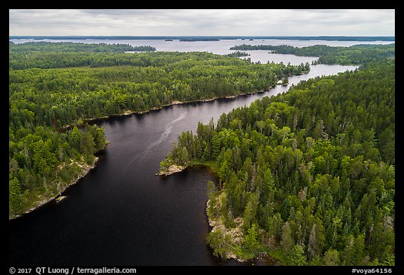 Aerial view of Kettle Channel, Rainy Lake. Voyageurs National Park, Minnesota, USA.