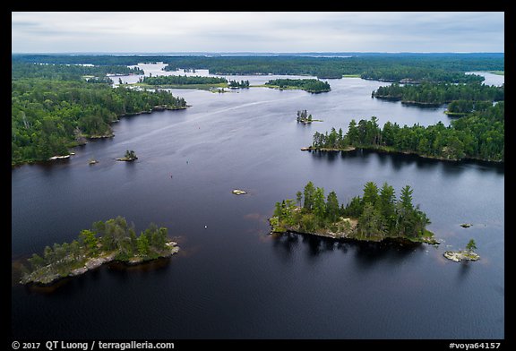Aerial view of American Channel, Rainy Lake. Voyageurs National Park (color)
