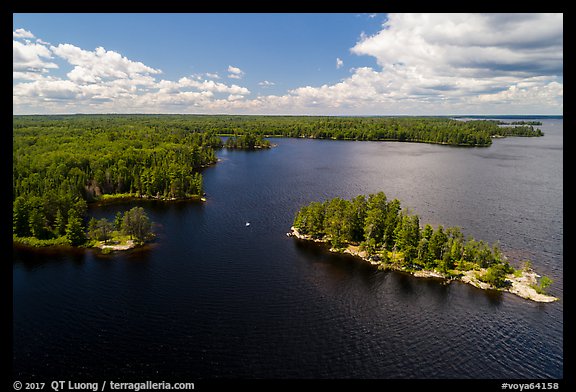 Aerial view of Surveyors Island, Rainy Lake. Voyageurs National Park, Minnesota, USA.