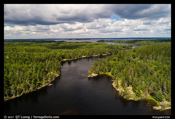 Aerial view of American Channel, Rainy Lake. Voyageurs National Park, Minnesota, USA.