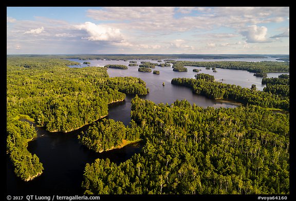 Aerial view of Namakan Narrows, Namakan Lake. Voyageurs National Park, Minnesota, USA.