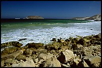 Surf foam and rocks, Cuyler Harbor, mid-day, San Miguel Island. Channel Islands National Park ( color)