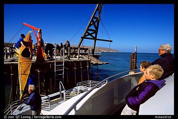 Loading  Island Packers boat, Santa Rosa Island. Channel Islands National Park (color)