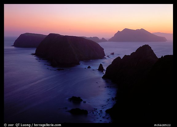 Sunset over island chain, Anacapa Island. Channel Islands National Park (color)