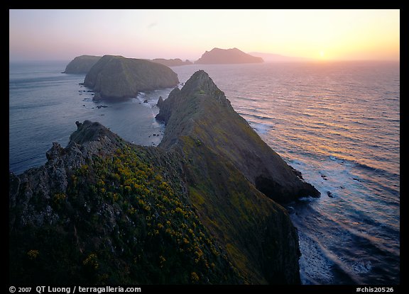 Inspiration point, sunset, Anacapa Island. Channel Islands National Park (color)