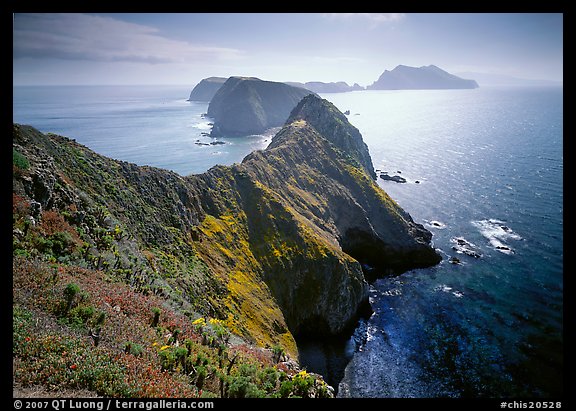 Chain of islands, afternoon, Anacapa Island. Channel Islands National Park (color)