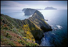 Chain of islands, afternoon, Anacapa Island. Channel Islands National Park, California, USA.