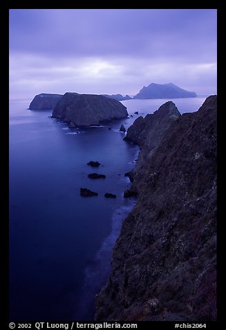 View from Inspiration Point, dusk. Channel Islands National Park (color)