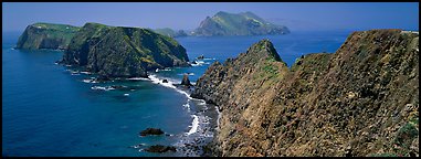 Sea cliffs from Inspiration Point, Anacapa Island. Channel Islands National Park (Panoramic color)