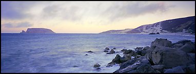 Marine landscape at sunset, San Miguel Island. Channel Islands National Park (Panoramic color)
