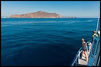 Woman on boat cruising towards Annacapa Island. Channel Islands National Park ( color)