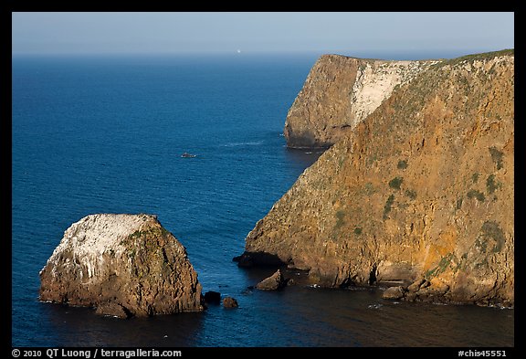 North shore ocean seacliffs, Santa Cruz Island. Channel Islands National Park (color)