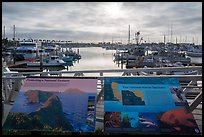 Ventura Harbor interpretive sign. Channel Islands National Park, California, USA.
