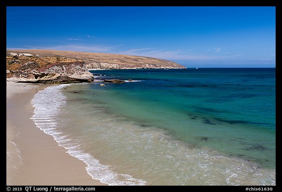 Bechers Bay with turquoise waters, Santa Rosa Island. Channel Islands National Park (color)