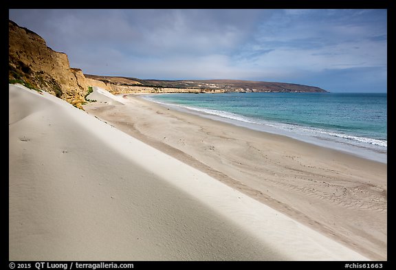 White sand dunes, Water Canyon Beach, Santa Rosa Island. Channel Islands National Park (color)
