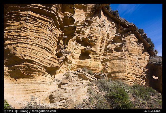 Sculptured cliffs, Lobo Canyon, Santa Rosa Island. Channel Islands National Park (color)