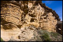 Sculptured cliffs, Lobo Canyon, Santa Rosa Island. Channel Islands National Park ( color)