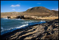 Rocky coastline at the mouth of Lobo Canyon, Santa Rosa Island. Channel Islands National Park ( color)