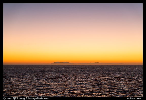 Sunrise over Catalina Island from Santa Barbara Island. Channel Islands National Park (color)