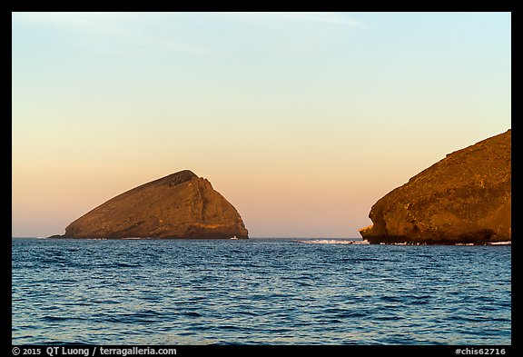Sutil Island and Santa Barbara Island at sunrise. Channel Islands National Park (color)