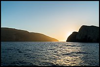 Backlit Sutil Island and Santa Barbara Island. Channel Islands National Park, California, USA.