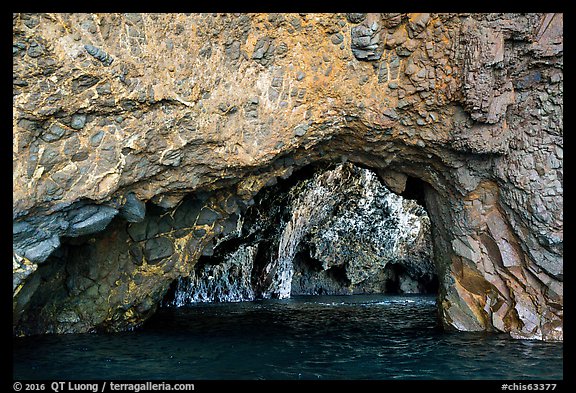 Elephant Belley Sea Cave, Santa Cruz Island. Channel Islands National Park (color)