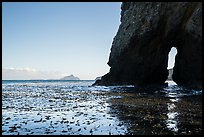 Sea arch, West Anacapa in the distance, Santa Cruz Island. Channel Islands National Park ( color)