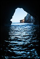Sea cliffs seen via sea cave entrance, Santa Cruz Island. Channel Islands National Park ( color)