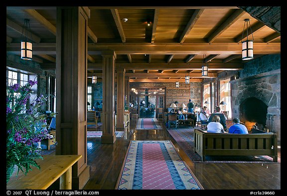 Inside Crater Lake Lodge. Crater Lake National Park, Oregon, USA.
