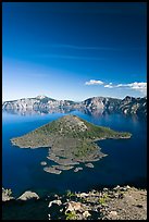 Skell Channel and Wizard Island. Crater Lake National Park, Oregon, USA. (color)
