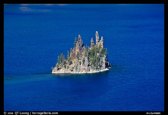 Phantom ship and blue waters. Crater Lake National Park (color)