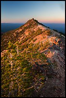 Mount Scott summit and fire lookout at sunset. Crater Lake National Park ( color)