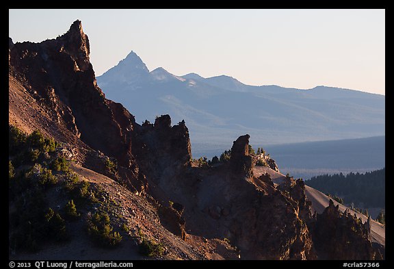 Volcanic spires. Crater Lake National Park (color)