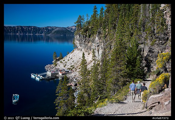 Cleetwood Cove trail and deck. Crater Lake National Park, Oregon, USA.